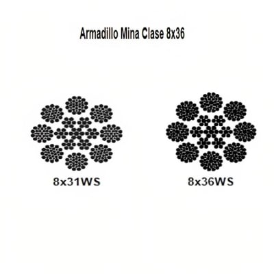 CABLE ARMADILLO MINA CL 8X36WS A/A NEGRO 1-1/8'' CAMESA