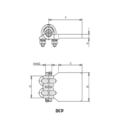 DERIVACION EN T PARA CABLE CU PASANTE A PLETINA Ø:95-150/60MM DCP-15044 ARAGCU AS