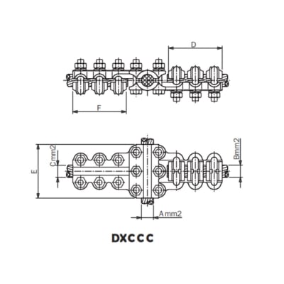 DERIVACION EN CRUZ PARA CABLE CU Ø:95-150/180-250MM DXCCC-150250150 ARAGCU AS