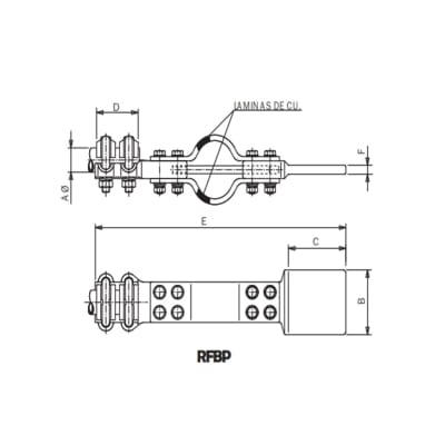 CONECTOR RECTO DE DITALACION CON GUIA DE TUBO A PALA Ø:50/100MM RFBP-5066 ARAGCU AS