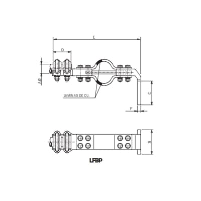 CONECTOR A 90°/45° DE DITALACION CON GUIA PARA UNION TUBO CU A PALA Ø:50/100MM LFBP-5066 ARAGCU AS
