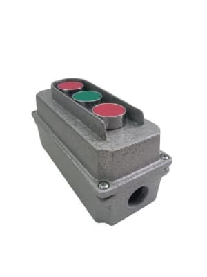 INTERRUPTOR INDUSTRIAL PUSH BUTTON 22 mm DE 3 PULSADORES CON CERCO IRP/C3 C IRP/C3 AIBAR