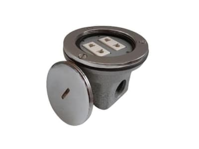 TOMACORRIENTE INDUSTRIAL PARA PISO C/TAPA DE BRONCE CROMADO 15ATPD/15 C AIBAR