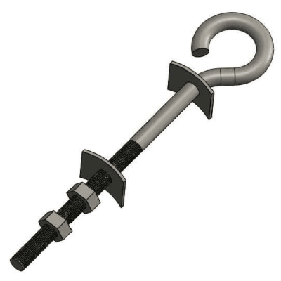 PERNO GANCHO DE SUSPENSION CON ARANDELA FIJA 5/8''X152MM D1PE0812 ARAGCU BT