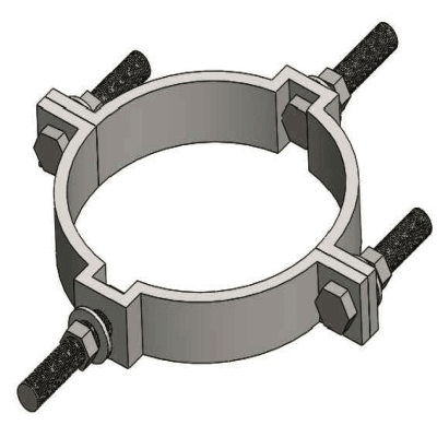 ABRAZADERA TIPO CAS DOBLE DE F°G° 225MMX2-1/2''X1/4'' D1AB1232 ARAGCU AR