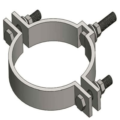 ABRAZADERA TIPO CAS SIMPLE DE F°G° 225MMX2-1/2''X1/4'' D1AB1283 ARAGCU AR
