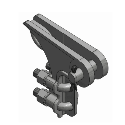 GRAPA DE ANCLAJE TIPO PISTOLA DE 2 PERNOS P/COND. 16-50MM DE DE FIERRO GALV. D1GR0612 ARAGCU MT