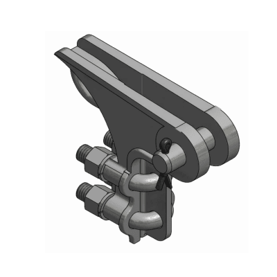 GRAPA DE ANCLAJE TIPO PISTOLA DE 2 PERNOS P/COND. 16-70MM DE DE FIERRO GLAV. (P) M1GR0602 ARAGCU MT
