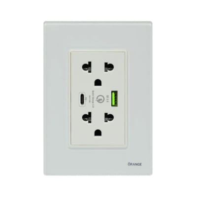 TOMACORRIENTE DOBLE UNIVERSAL VITRO LT USB + C 20W ORANGE