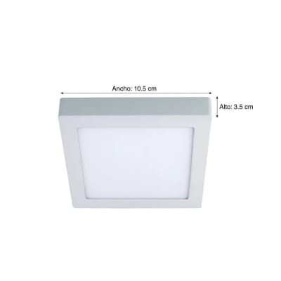 DOWNLIGHT ADOSABLE CUADRADO 6W LUZ CALIDA ORANGE