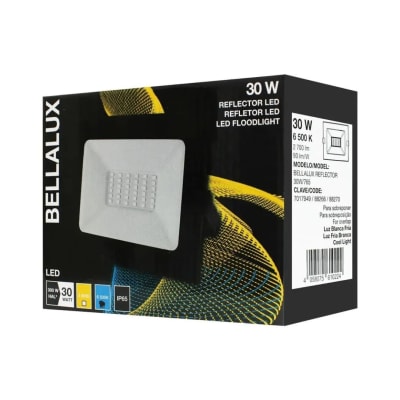 REFLECTOR LED 30W LUZ FRIA NEGRO DISEÑO ULTRAFINO BELLALUX