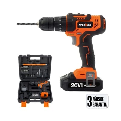 TALADRO PERCUTOR KF-CD2110-34PZ-BMC 20V 1.5 AH + 37 ACCESORIOS WERKEN
