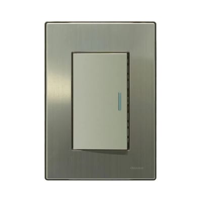 PLACA ARMADA CONMUTADOR SIMPLE ACERO INOXIDABLE ORANGE