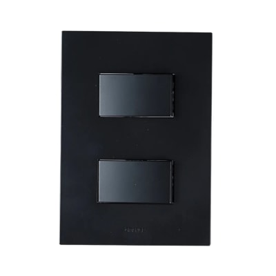 PLACA ARMADA INTERRUPTOR DOBLE MATTE NEGRO ORANGE