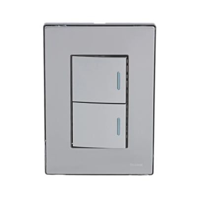 PLACA ARMADA INTERRUPTOR DOBLE ACERO INOXIDABLE ORANGE