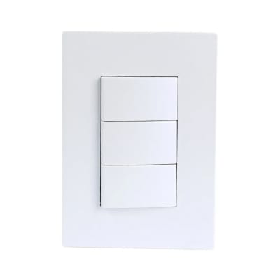 PLACA ARMADA INTERRUPTOR TRIPLE MATTE BLANCO ORANGE