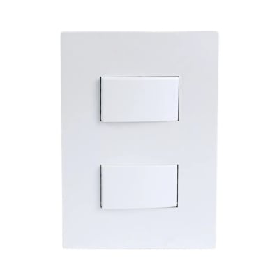 PLACA ARMADA CONMUTADOR DOBLE MATTE BLANCO ORANGE