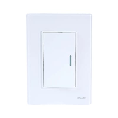 PLACA ARMADA INTERRUPTOR SIMPLE VITRO BLANCO ORANGE