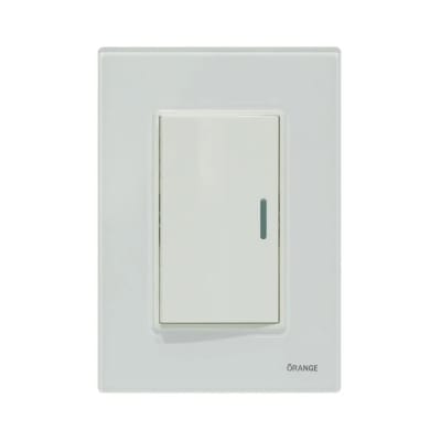 PLACA ARMADA CONMUTADOR SIMPLE VITRO BLANCO ORANGE