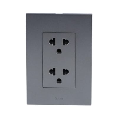PLACA ARMADA TOMACORRIENTE DOBLE UNIVERSAL MATTE LT TERRA ORANGE