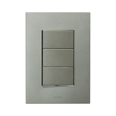 PLACA ARMADA INTERRUPTOR TRIPLE MATTE TERRA ORANGE