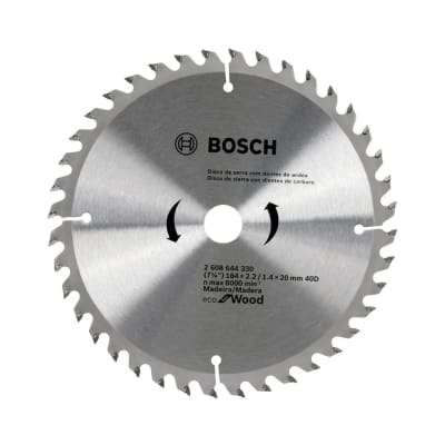 DISCO DE SIERRA CIRCULAR ECOLINE 184X20MM 40 DIENTES EN ACERO PARA MADERA BOSCH