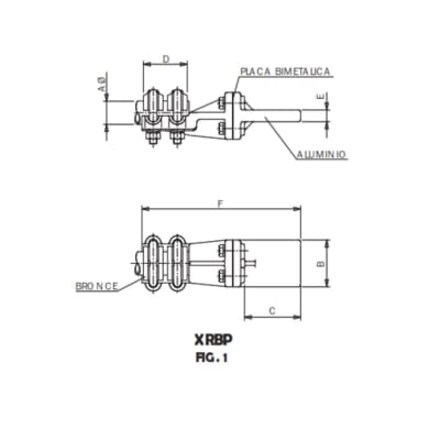CONECTOR RECTO BIMETALICO UNION TUBO CUA PLETINA AL Ø:60/125MM XRBP-6088AL ARAGCU AS
