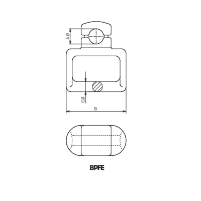 PUNTO FIJO DE ESTRIBO PARA TUBO O CABLE DE CU Ø:22-30/117MM BPFE-22/30 ARAGCU AS