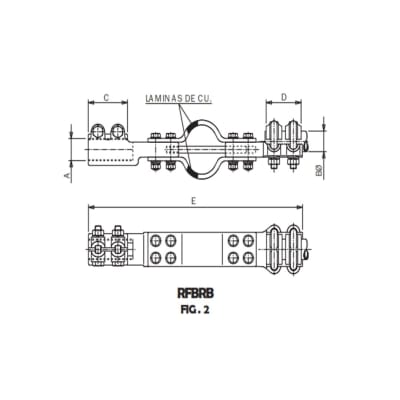 CONECTOR RECTO DE DITALACION CON GUIA PARA UNION BORNA CU ROSCADA A TUBO RFBRB-M3060 ARAGCU AS