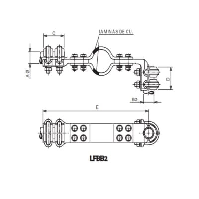 CONECTOR RECTO DE DITALACION CON GUIA DE TUBO A PALA Ø:30/80MM RFBP-3055 ARAGCU AS