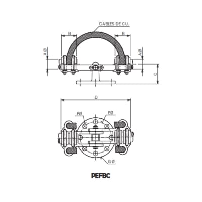 PORTATUBOS DE DITALACION PARA UNION TUBOS CUMONTADOS SOBRE AISLADOR PEFBC-404076 ARAGCU AS