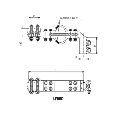 CONECTOR A 90°DE DITALACION CON GUIA PARA UNION DE BORNA ROSCADA A TUBO LFBBR-50M30 ARAGCU AS