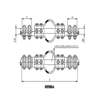 CONECTOR RECTO DE DITALACION PARA UNION TUBO/BORNA CU A TUBO Ø:30/30MM RFBB4-3030 ARAGCU AS