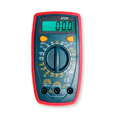 MULTIMETRO DIGITAL 500V AC/DC 10A DC 20M OHM CONTINUIDAD CAT II 600V CE DT33C WEIHUA