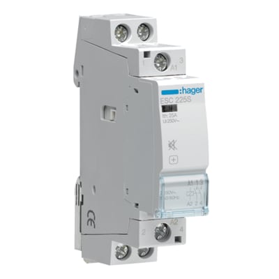 CONTACTOR SILENCIOSO 230V. AC/DC 25AMP. 2NA. 1MOD. CATEG. AC1 HAGER