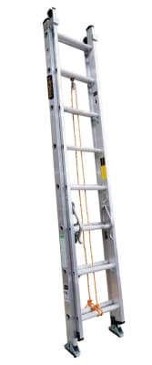 ESCALERA TIPO TELESCOPICA DOBLE 32 PASOS ALUMINIO HESC-AL-2-32 HORN