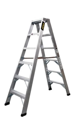 ESCALERA TIPO TIJERA DOBLE 4 PASOS ALUMINIO TIPO 2 HESC-AL-5-04-II HORN