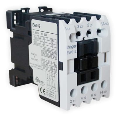 CONTACTOR EW 12A/AC3 1NA 220V 50/60HZ. HAGER