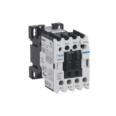 CONTACTOR EW 16A/AC3 1NA 380V 50/60HZ. HAGER