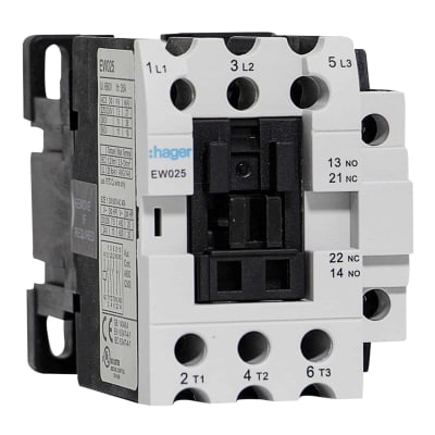 CONTACTOR EW 26A/AC3 1NA+1NC 380V 50/60HZ HAGER