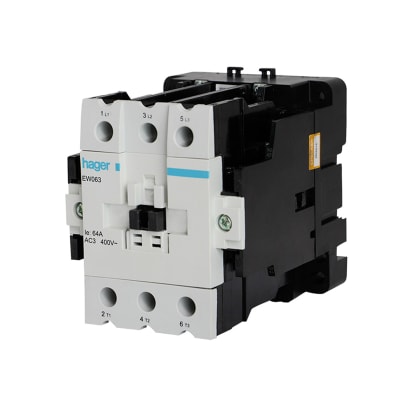 CONTACTOR DE POTENCIA AC3/380V. 64 AMP 1NA+2NC BOBINA 220V. 50/60HZ. UL. CE. IEC -60947-4-1 HAGER