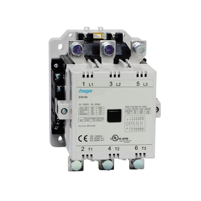 CONTACTOR EW 147A/AC3 2NA+2NC 220V 50/60HZ. HAGER