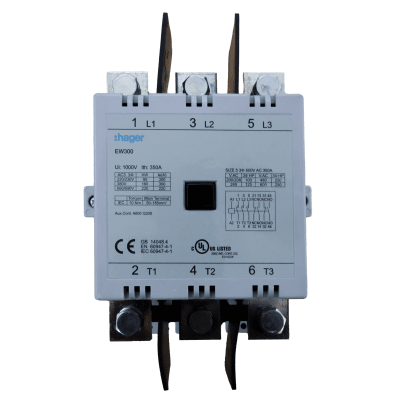 CONTACTOR EW 300A/AC3 2NA+2NC 220V 50/60HZ. HAGER