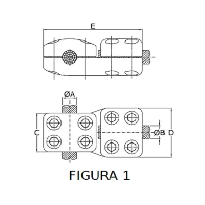 CONECTORES ANTICORONA CABLE-CABLE DERIVACION EN ''T'' F1 P:Ø12.5-14.6MM D:Ø12.5-14.6MM MODELO 350.151 ARAGCU EI