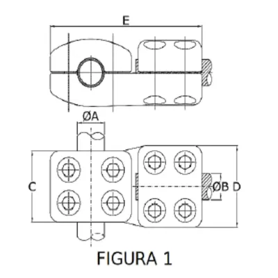 CONECTORES ANTICORONA TUBO-CABLE DERIVACION EN ''T'' F1 T:Ø30MM C:Ø20.3-22.63MM MODELO 350.211 ARAGCU EI
