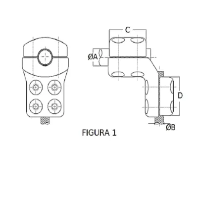 CONECTORES ANTICORONA TUBO-CABLE ACODADO 90° F1 T:Ø60MM C:Ø27.1-29.3MM MODELO 350.837 ARAGCU EI