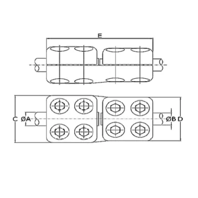 CONECTORES ANTICORONA RECTO TUBO-TUBO P:Ø75MM D:Ø75MM MODELO 354.396T ARAGCU EI