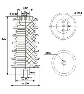 AISLADOR PORTABARRA DE 36KV ZNQ-36/320 EUNOV ELECTRIC