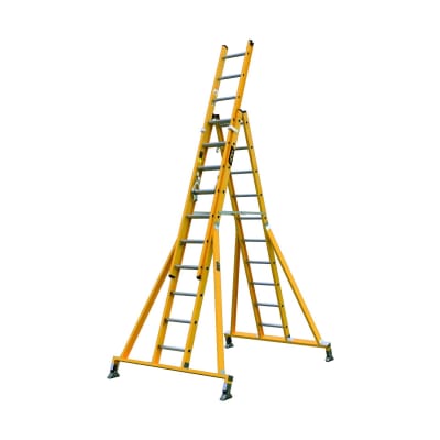 ESCALERA TIPO CABALLETE 24 PASOS FIBRA DE VIDRIO HESC-FV-8-24 HORN