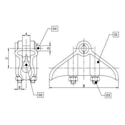 GRAPA DE SUSPENSION PARA CONDUCTOR 16-70MM D1GR1108 ARAGCU MT